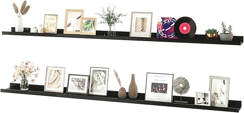 Miniatura 8 de Estantes Flotantes para Decoración de Pared, Estante de Almacenamiento Largo Montado en la Pared para Dormitorio, Sala de Estar, Baño, Cocina,