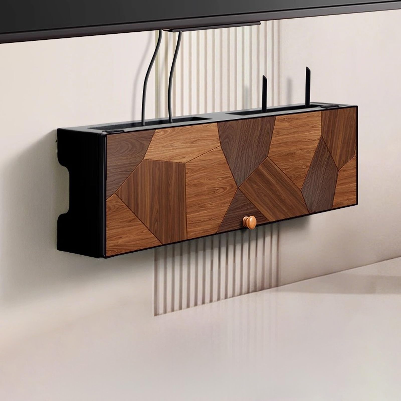 WiFi Router Schrank Aufbewahrungsbox, Router Box Verstecken, WiFi-Aufbewahrungsregal, Kabelmanagement-Organizer, für Schlafzimmer, Wohnzimmer, Büros(60cm/23.6in)