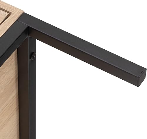 Miniatura 9 de IRONKOM Console Table Side Table with 2 Rattan DoorsMetal Legs MDF Body