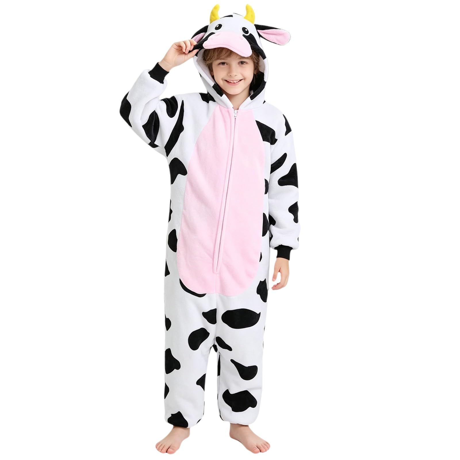 KOIEPG Cheetah, Monkey, Cow Unisex Kids Fleece Animal Onesie Costumes โ image 1