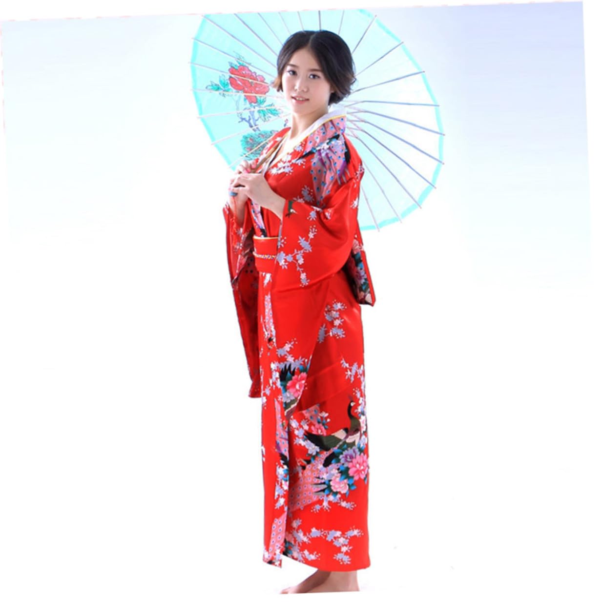 BESPORTBLE Kimono Japonés Mujer Bata Kimono Japonés Diseño Pieza Banda de Amarre Material Simulado de Seda y Cómodo para Dormir y Fiestas Xl