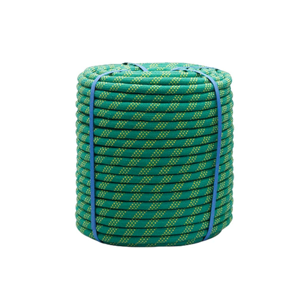 Kletterseil Grünes multifunktionales Sicherheitsseil 10 mm/12 mm/14 mm Kletterseil, Klettern, Bouldern, Outdoor-Abenteuer, Wandern, Camping, Utility-Nylonseil (Größe: 10 mm–30 m)