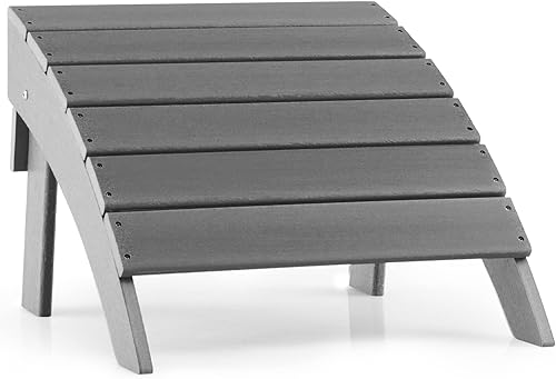 Giantex Adirondack otomana plegable, reposapiés para exteriores, resistente a la intemperie, material de HDPE, reposapiés Adirondack, no requiere