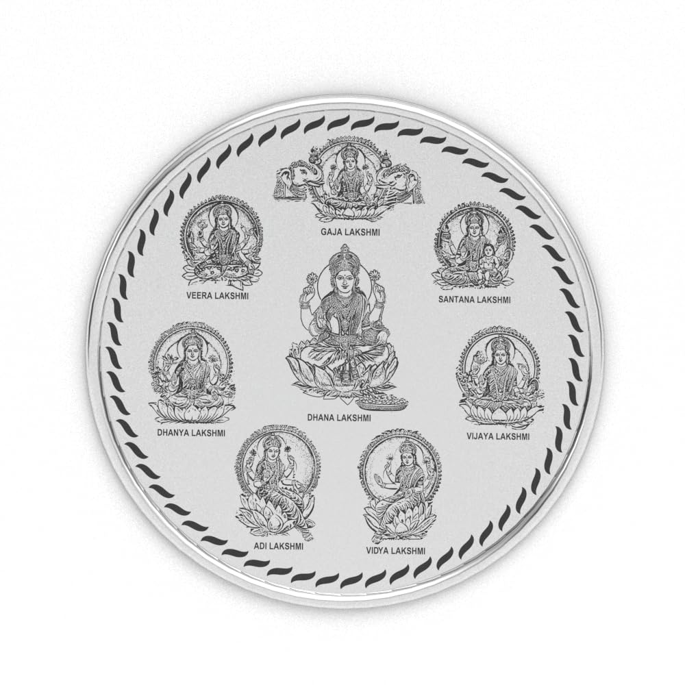 AuGrav Jewels Astalakshmi 999 Pure Silver Coin 10 grams, Certified (B0CRB6ZJY4) Amazon Price History, Amazon Price Tracker