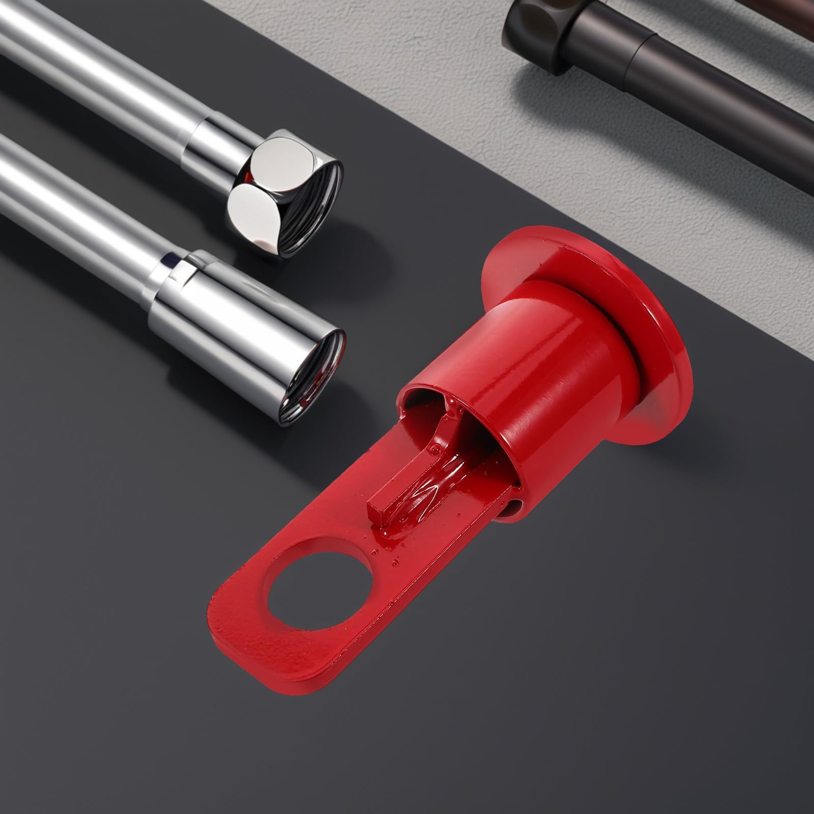 DECHOUS Gancho de Remolque Conexión Estable y Resistente a Daños Rojo Diseño Estilizado de Hierro Soporte de Elevación para Tráiler