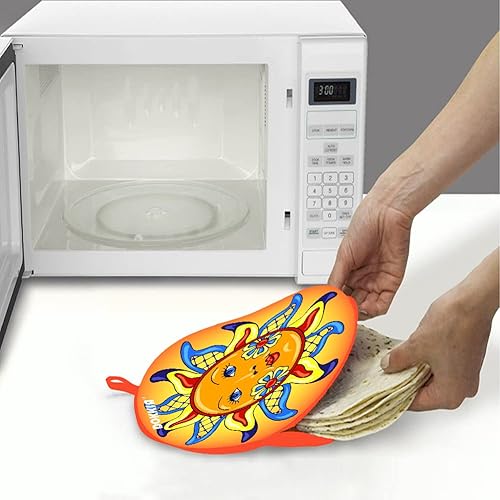 Miniatura 3 de Calentador de tortillas Taco de 12 pulgadas con aislamiento de tela  Bolsa de tela para usar en microondas para mantener la comida caliente hasta