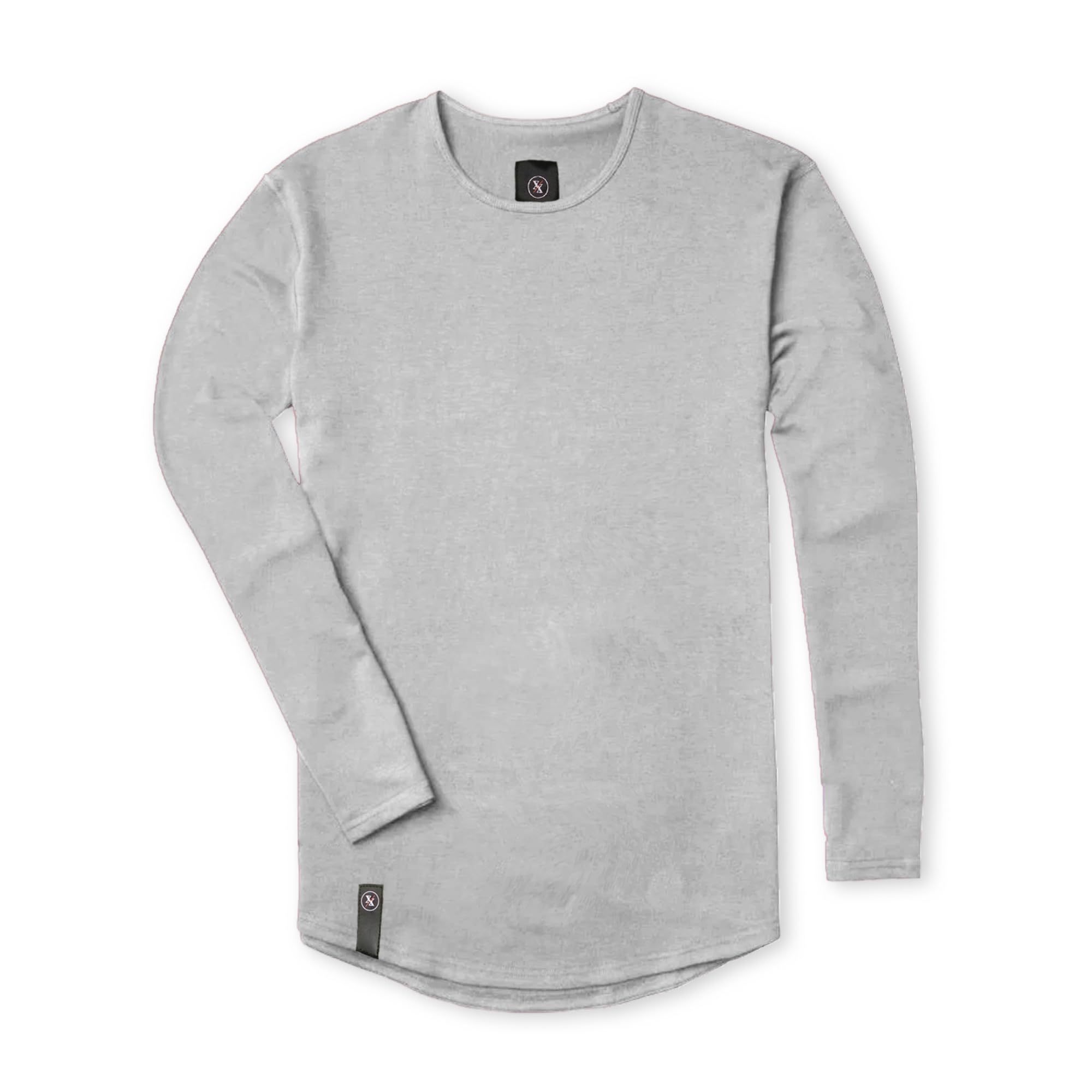 Ten10 Apparel Mens Premium Crew Neck Long Sleeve T-Shirt Curved Hem Velura Blend