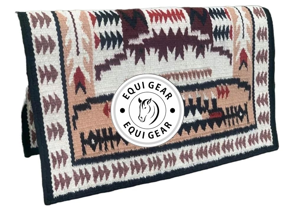 Horse Western Ranch Sottosella/Coperta da sella Western in lana neozelandese con imbottitura in lana con sensore Flex (personalizzazione disponibile) AS52 (34" x 40")
