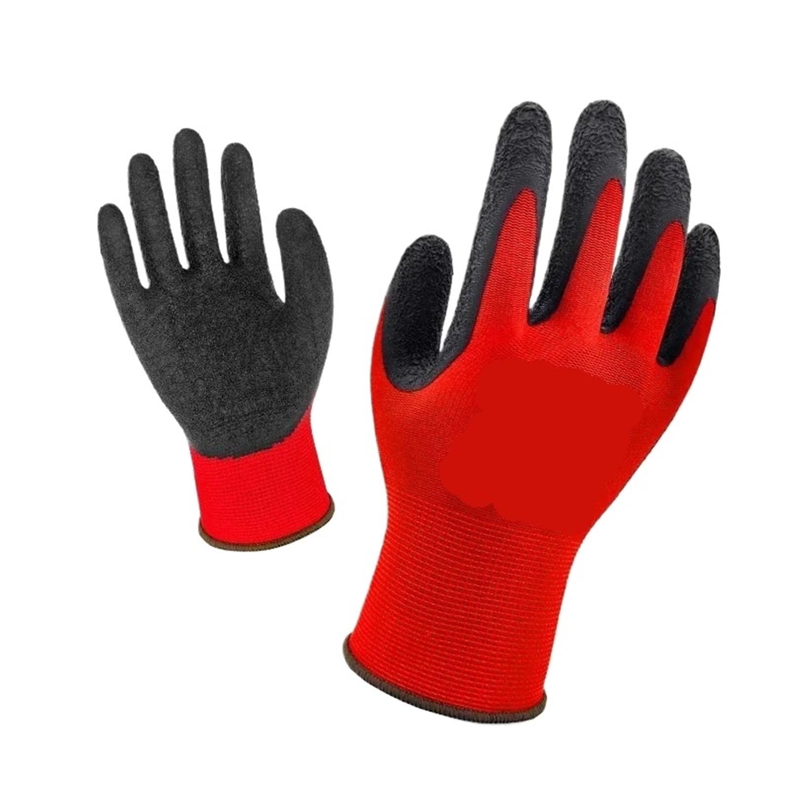 Generico 10 paia di guanti da lavoro di sicurezza in lattice di gomma spessa - Guanti antiscivolo rivestiti sul palmo for lavori di meccanica e giardinaggio(XL)