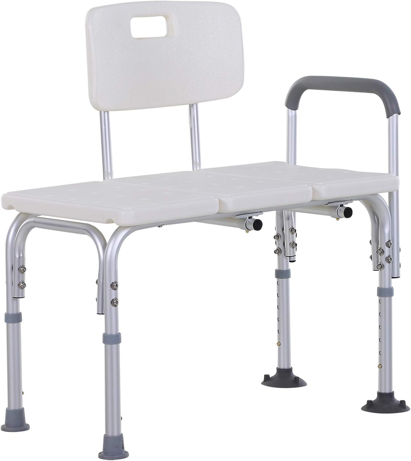 HOMCOM Height Adjustable Shower Chair, Non Slip Bath Transfer Bench for ...