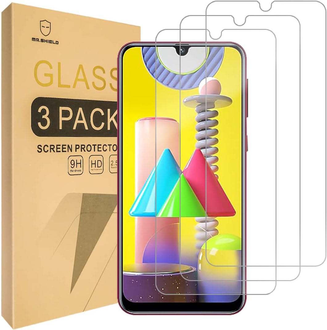 Mr.Shield [3-Pack] Designed For Samsung Galaxy M31 [Tempered Glass] [Japan Glass with 9H Hardness] Screen Protector with Lifetime Replacement
