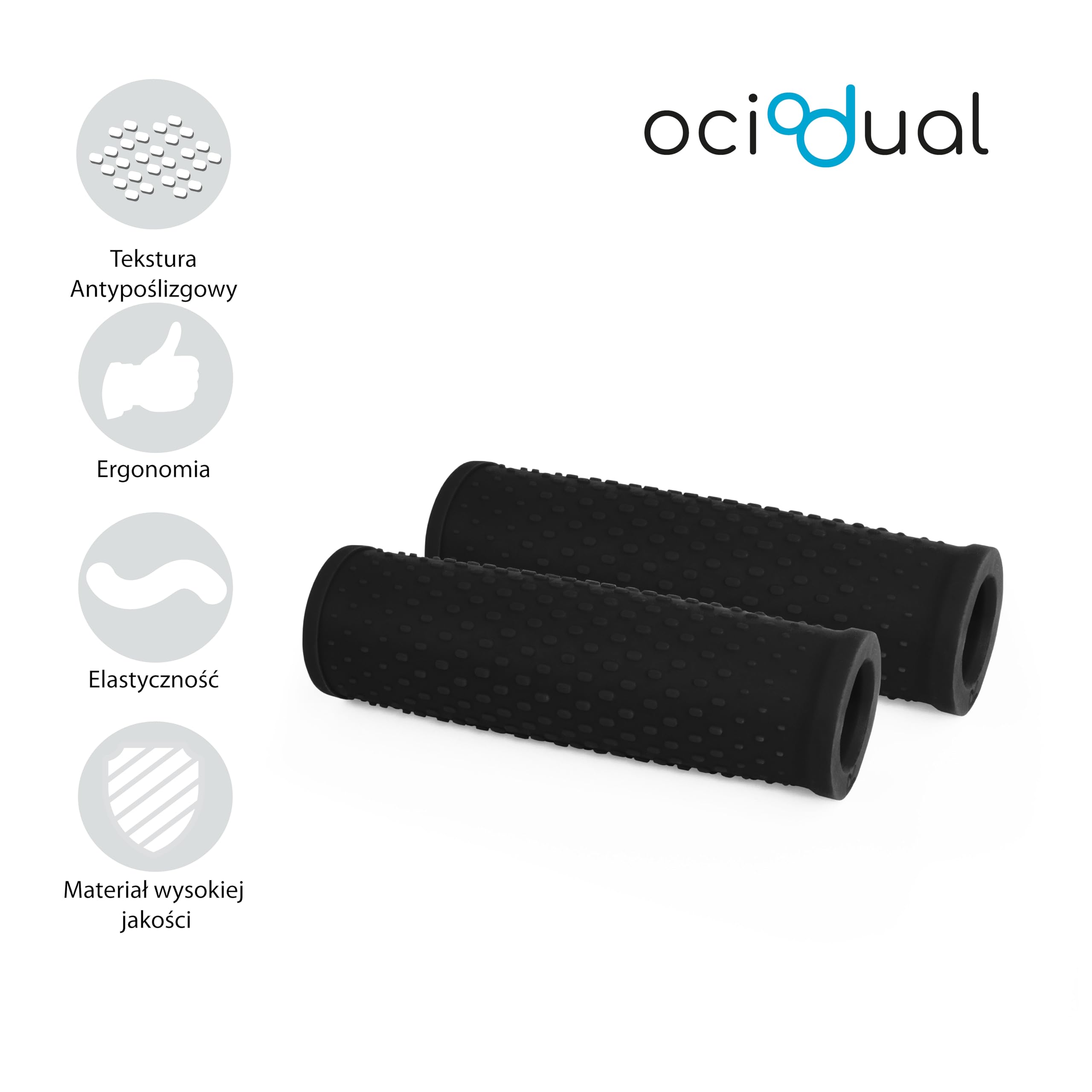 OcioDual 2x chwyty kierownicy do hulajnogi elektrycznej, kompatybilne z Xiaomi 1S / M365 / Essential/Pro/Pro 2, antypoślizgowa teksturowana guma
