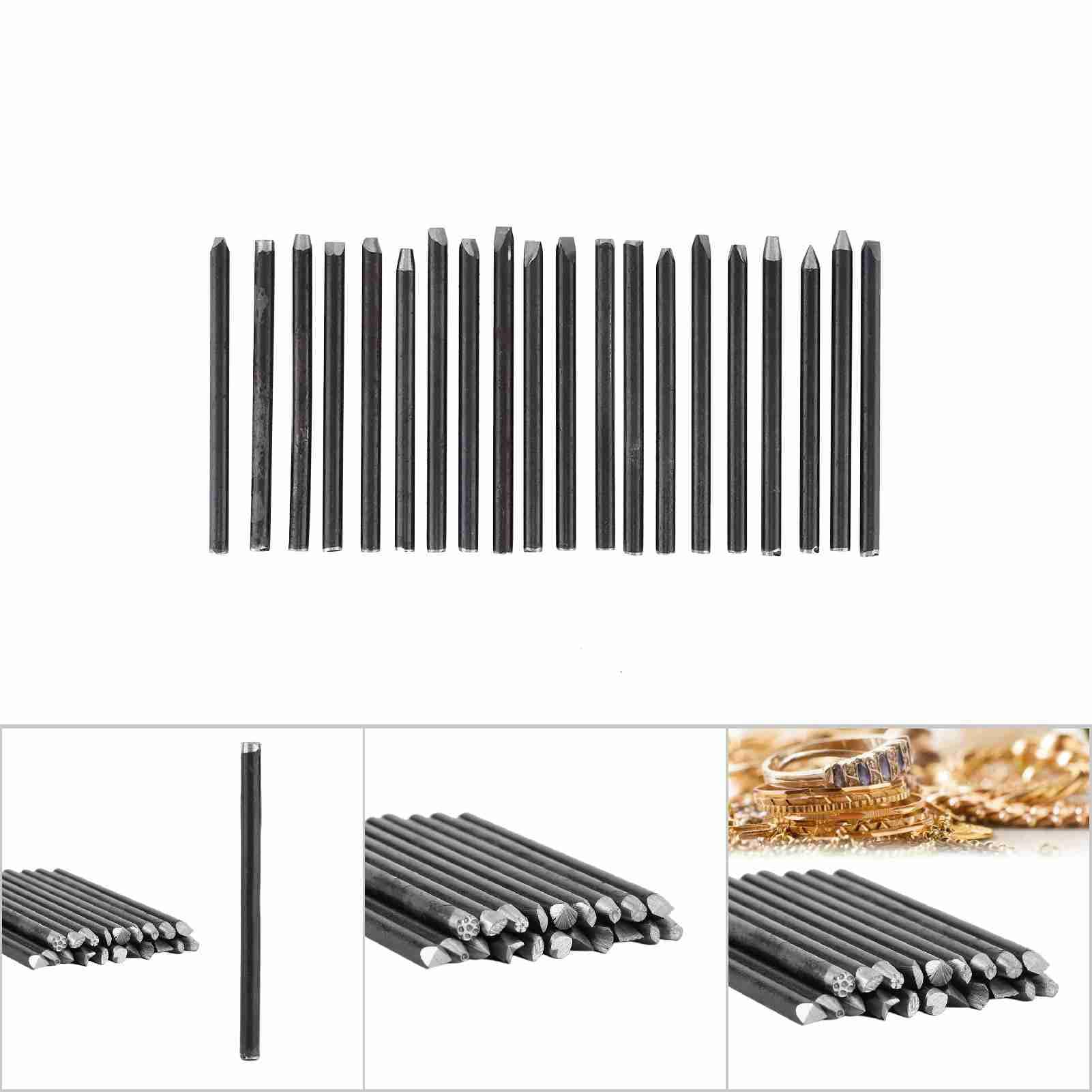 Kit Attrezzi Incisione 20 Pezzi Acciaio Inox Utensili Lavorazione Gioielli | Punte Multidimensione Ergonomiche, Kit Portatile Per Cesellatura Fai Da Te