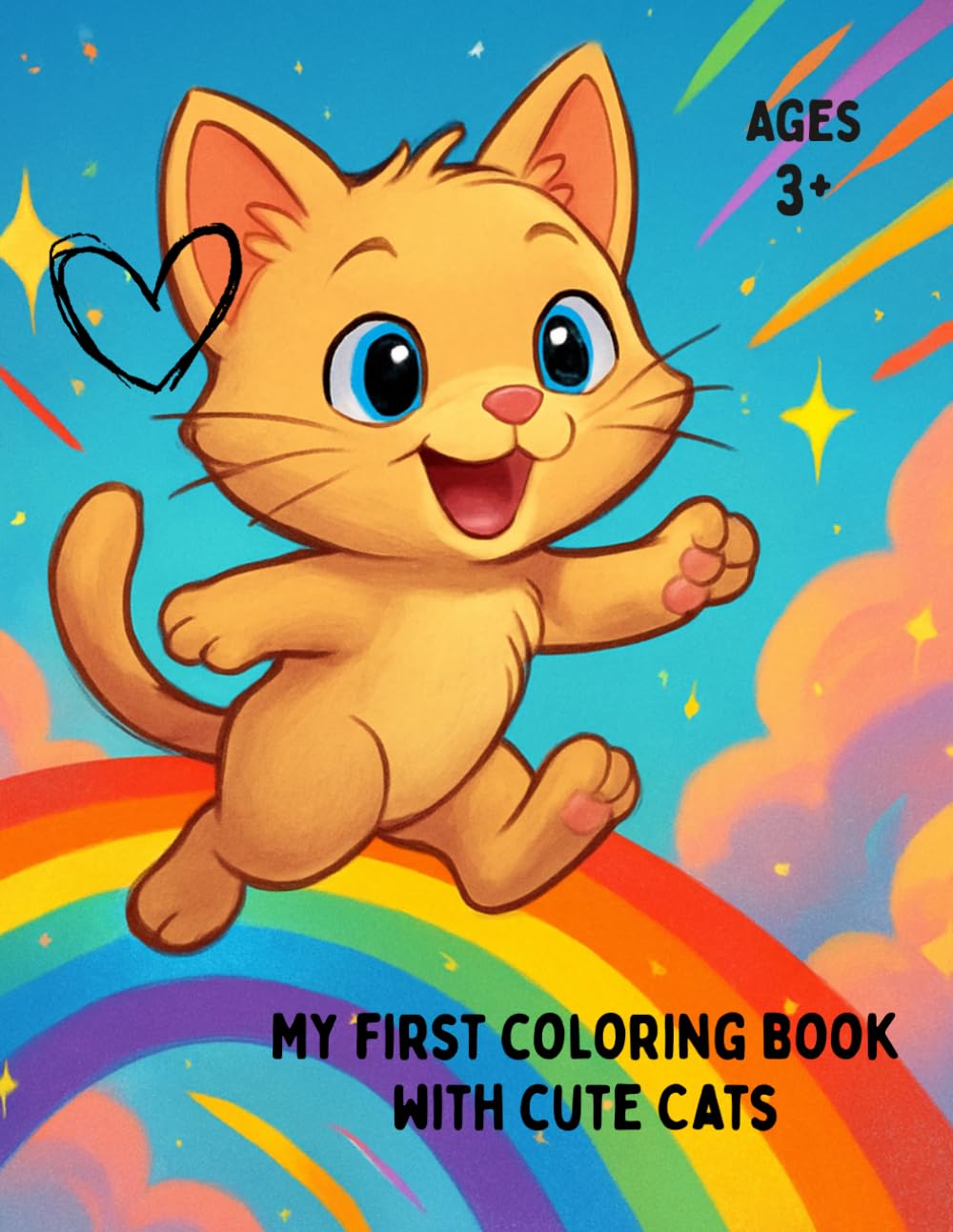 My first coloring book with cute cats ages 3+