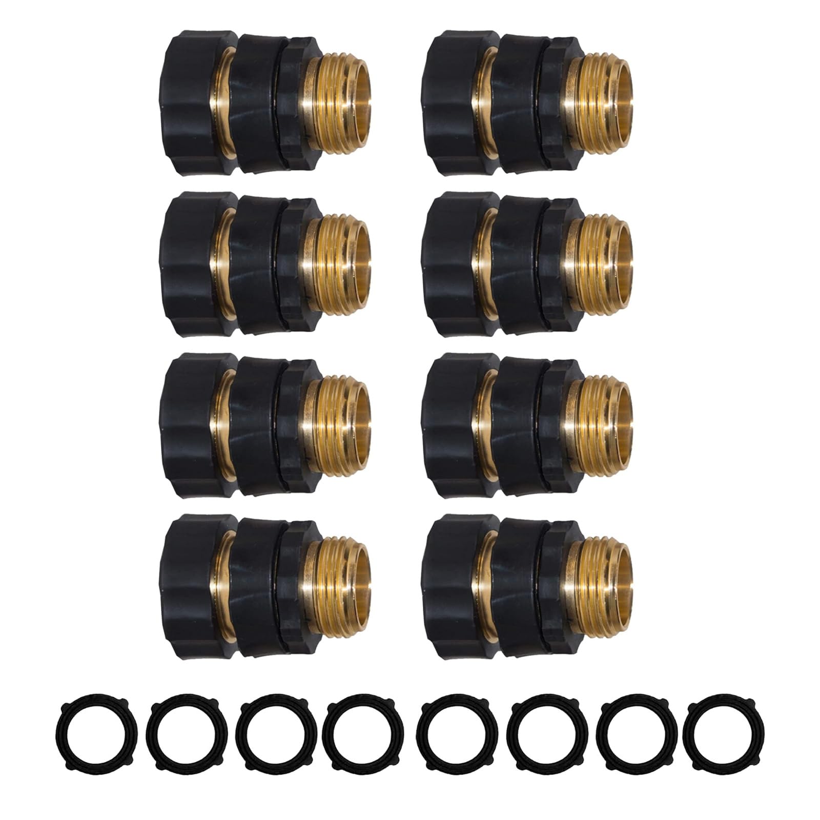 Limtula Multicolor 8Pcs Heavyweights 3/4 Inch Garden Hose Quickly Disconnect Fittings For Seamlessly Connection To Outdoor Faucets Fast Release Hose Coupling