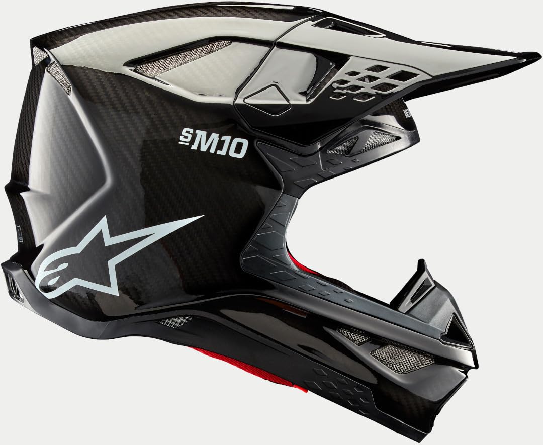 Alpinestars Motocross-Helm Supertech S-M10 Solid - Schwarz/Glossy/Carbon