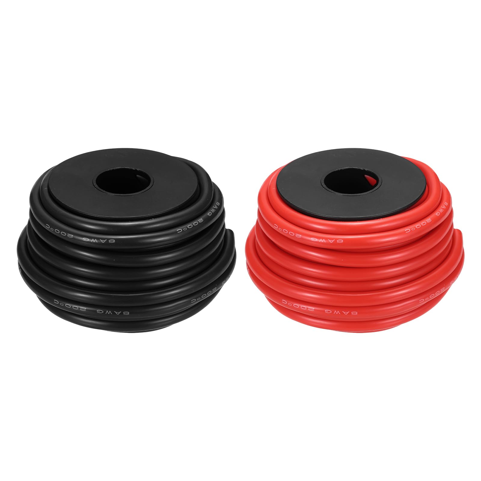 QUARKZMAN 2 Piezas Carrete de Cable Eléctrico de Silicón 8 AWG, Cable Eléctrico Calibre 8 9.1m/30 Pies, Cable Para Batería de Alta Temperatura de Cobre 600V 200C - Rojo y Negro