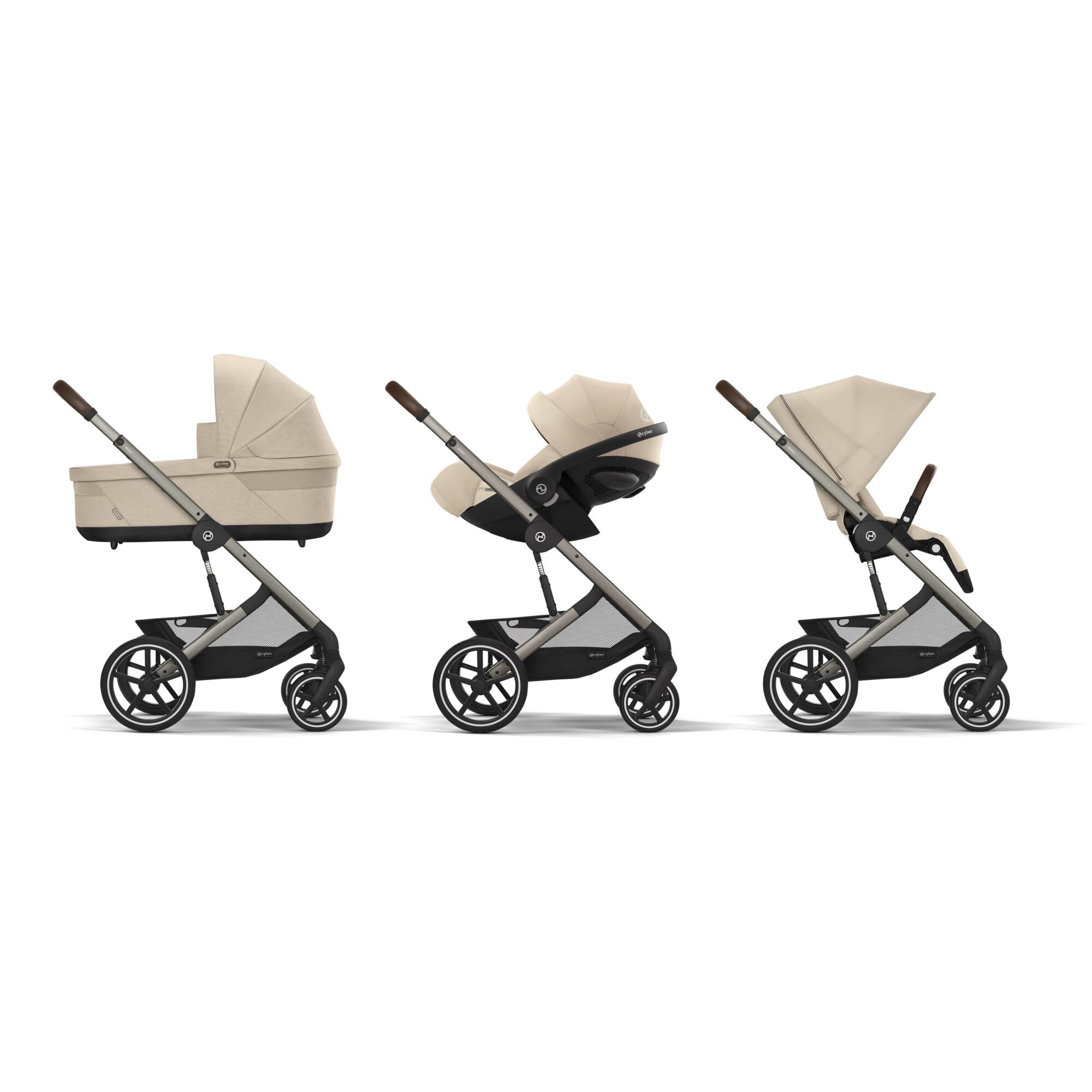 CYBEX Gold Balios S Lux Passeggino, Posizione Reclinabile Ergonomica, Sistema di Cinture con Una Sola Mano, Dalla Nascita Fino a 22 Kg (Circa 4 Anni), Almond Beige