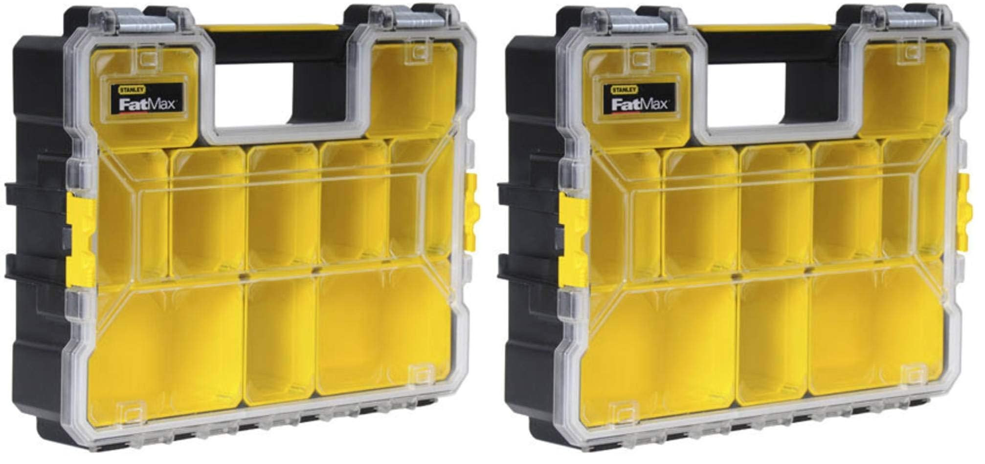 STANLEY FATMAX 1-97-518, Organizador Fatmax Deep Pro, Cajas extraíbles, calidad y estabilidad, Cierres metálicos duraderos, Organizador profesional (Paquete de 2)