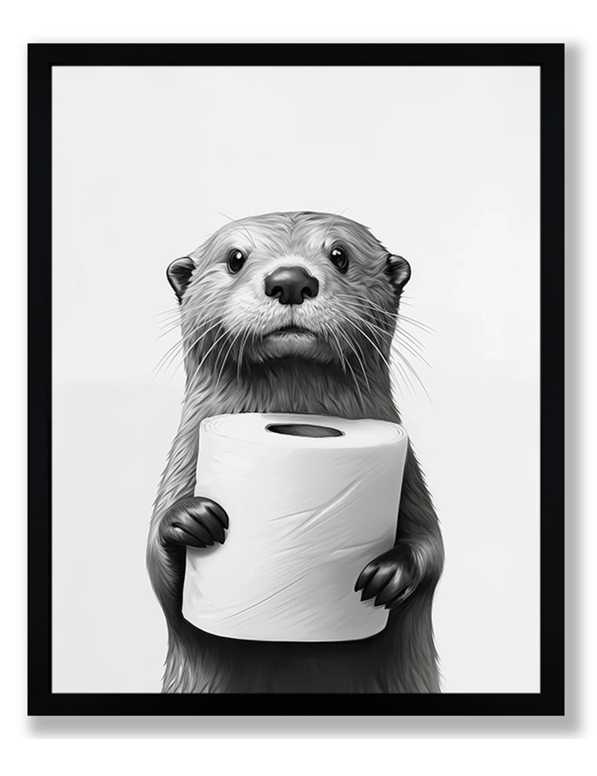 FYLDPSB Funny Bathroom Wall Art Framed Otter