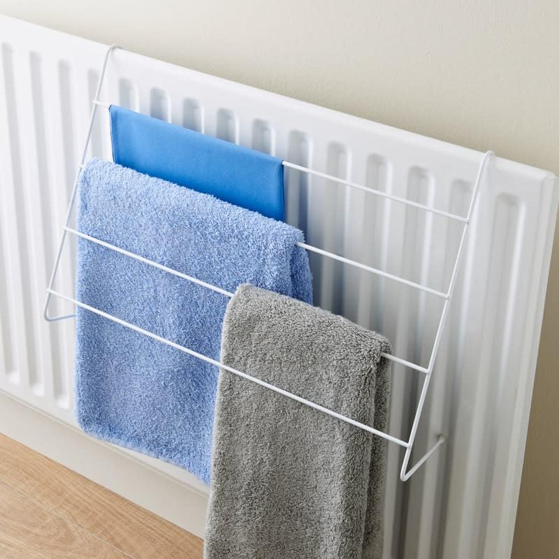 FAHD TRADERS 2M Drying Space, Pack of 2 Metal Radiator Towel Rails, 4 Bar Radiator Airer | Durable Metal Indoor Clothes Dryer | Space-Saving Outdoor Clothes Airer (36cm H x 50cm W x 16cm D)