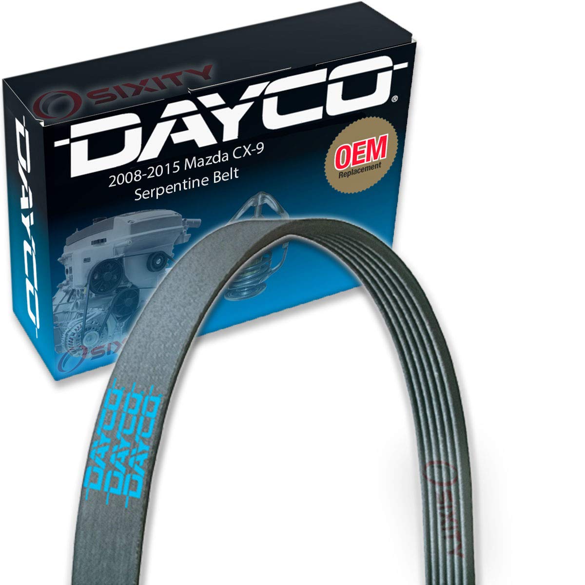 Dayco AC Alternator Tensioner Serpentine Belt Compatible with Mazda CX-9 2008-2015