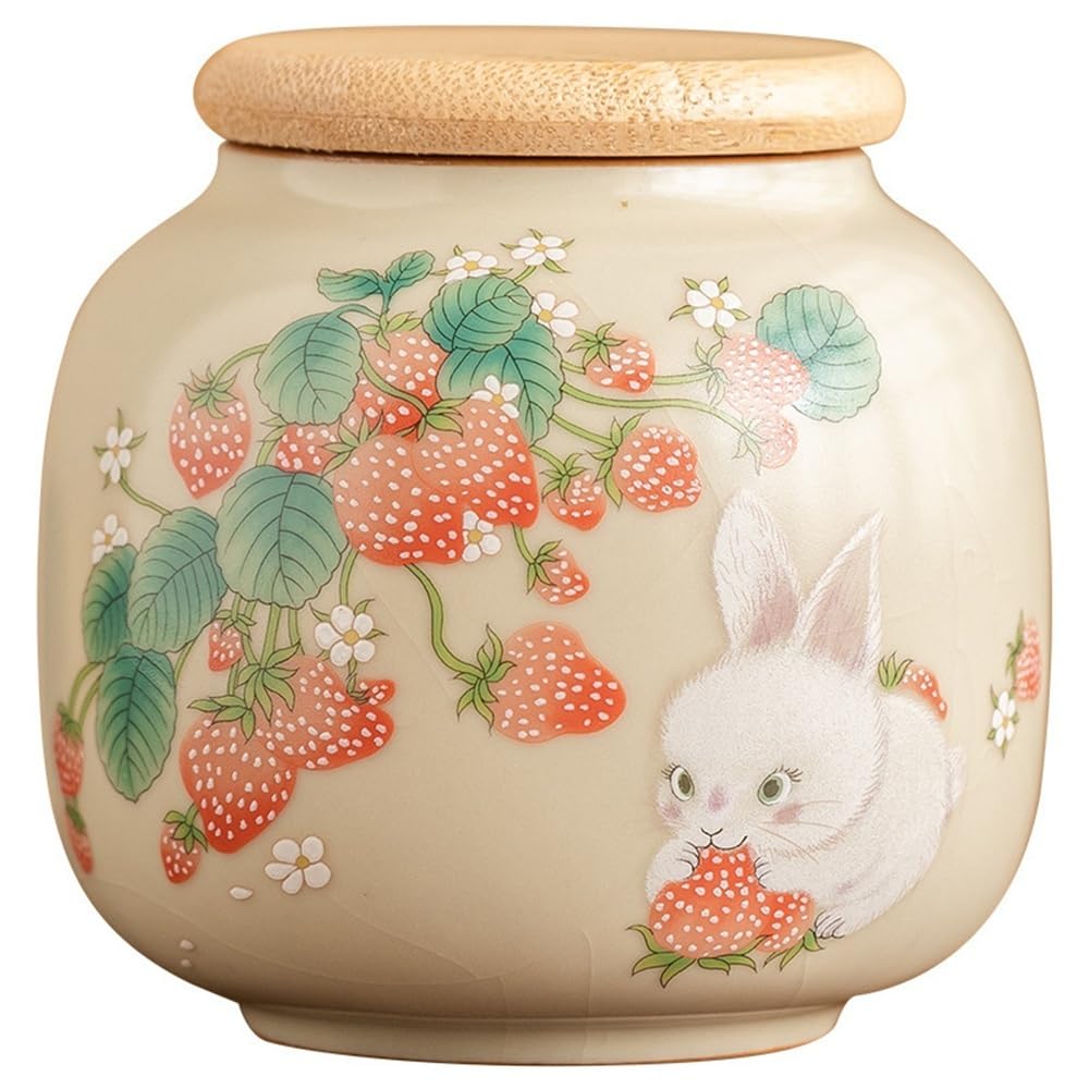 Latas De Té Inicio Tarros for almacenar té suelto Tarros for almacenar en la cocina Tarros de cerámica con tapas Tarros pequeños sellados Tarros for almacenar té Tarros vacíos Tarro Para Guardar Té(A-
