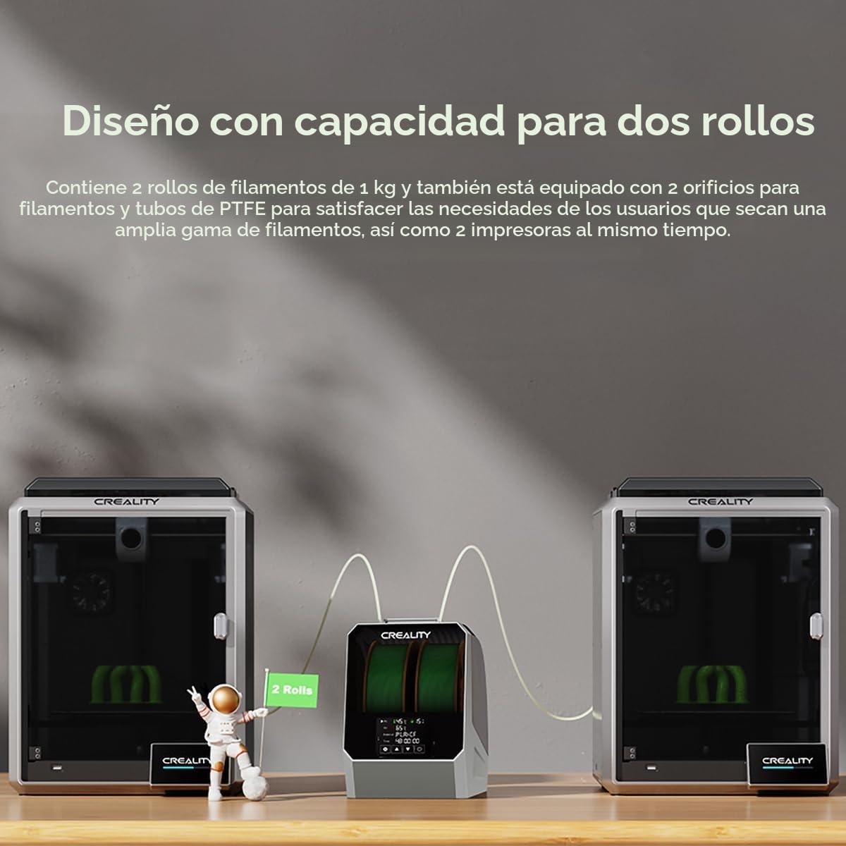 Creality Space Pi Filamento Secador Plus, 2 Rollos Caja Secadora de Filamento para Impresora 3D, Caja de Almacenamiento Deshidratador de Filamento para Material PLA PETG ABS TPU de 1,75/2,85 mm