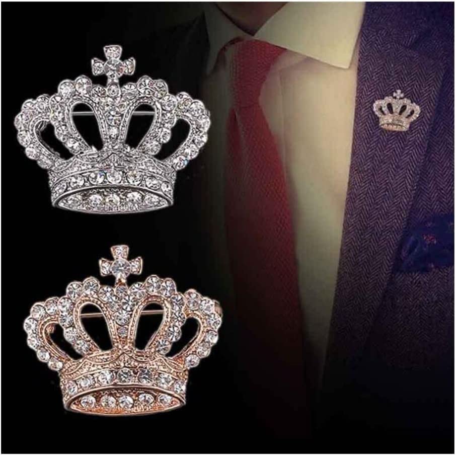 Broche couronne argentée à strass pour sublimer votre tailleur de bureau - 2