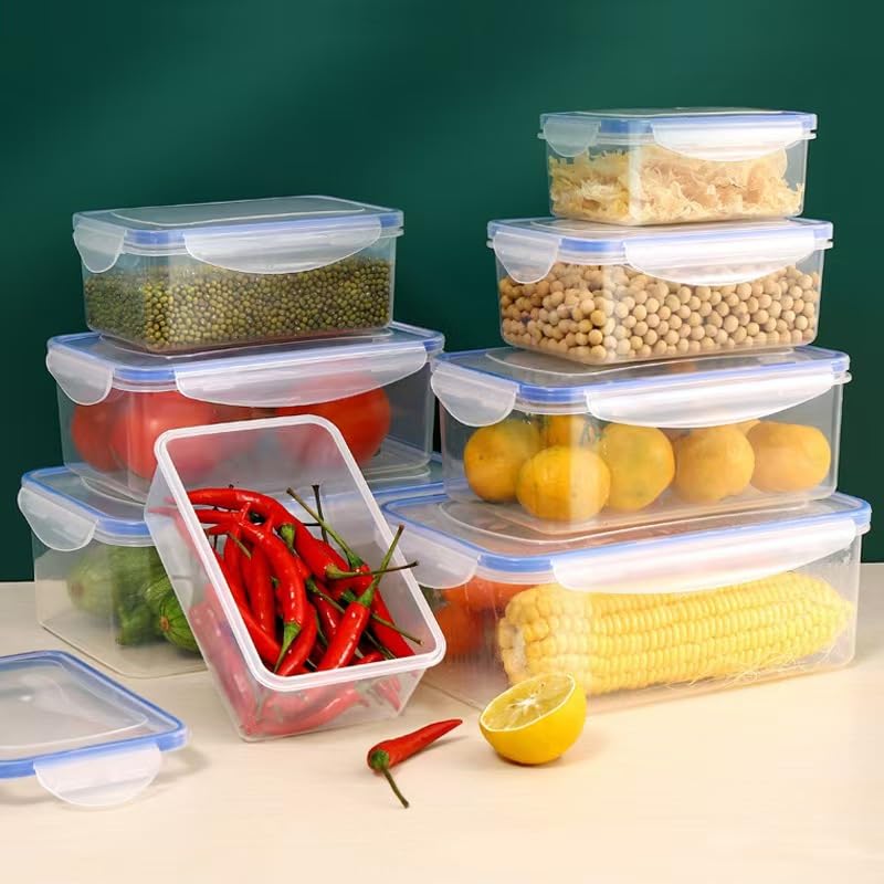SURPZON Airtight Food Storage Containers Pack of 3 (550ml &1000ml,1500ml) BPA-Free Plastic with Lids – Leak-Proof Meal Prep Boxes, Microwave, Freezer & Dishwasher Safe, Kitchen Organiser