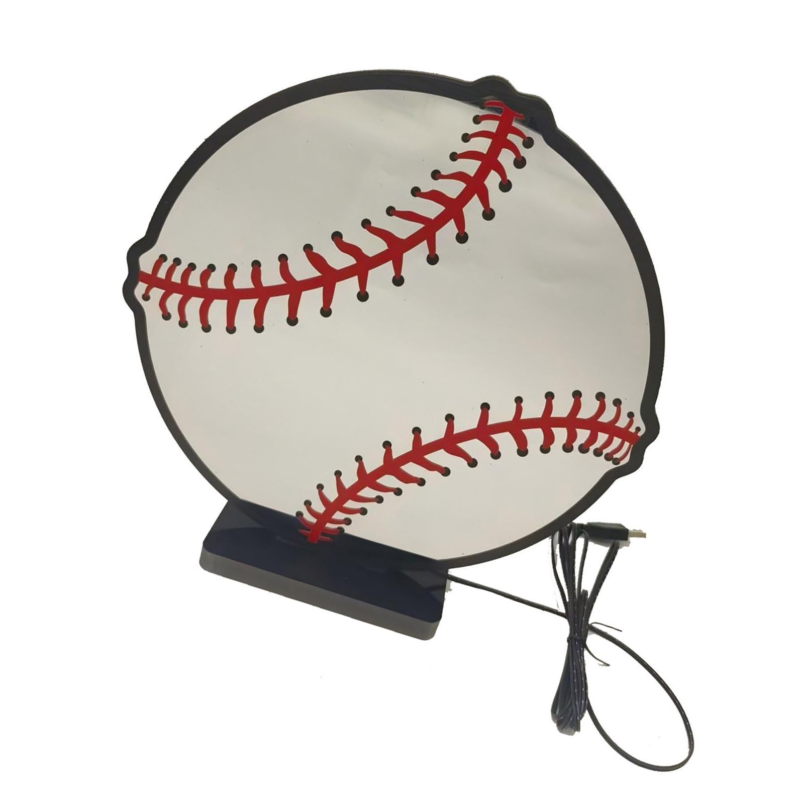 Laikoutd Infinitely Mirroring LED Light Signs Baseball Shape Desk Lamp for Festive Atmospheres Lamp Decoration Easy to Use Infinitely Lights for Living Room Bedroom Party Tunnel Light