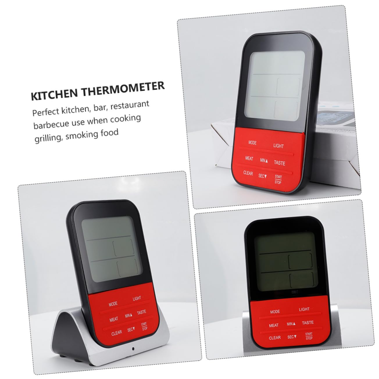Cabilock Thermomètre Alimentaire Nourriture Viande Thermomètre Digital Numérique Cuisson De La Viande Un Barbecue Thermomètre à Viande Sucre Gril Cuisine Café Électronique Acier Inoxydable