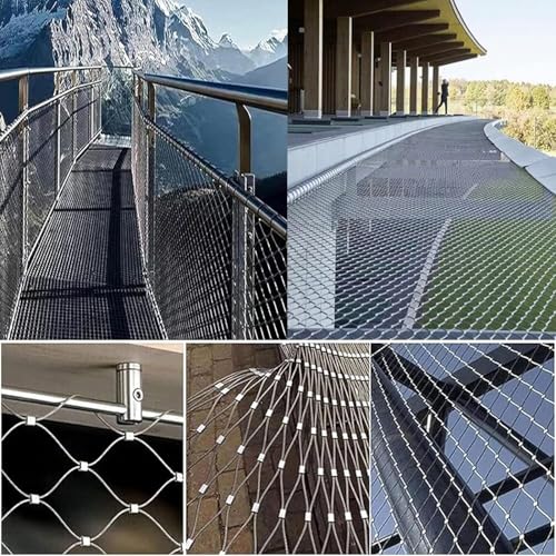 Red de protección flexible de acero inoxidable para barandillas de escaleras y patios 4