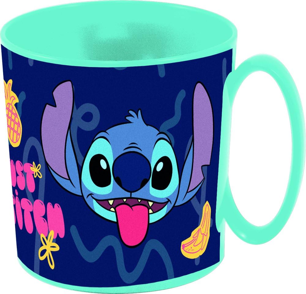 TATAWAY Presents the Stitch Palms 390 ml Microwave Mug: Perfect for Any Moment of Relaxation with Disney Style, Microwave Compatible and Ideal for hot or Cold Drinks