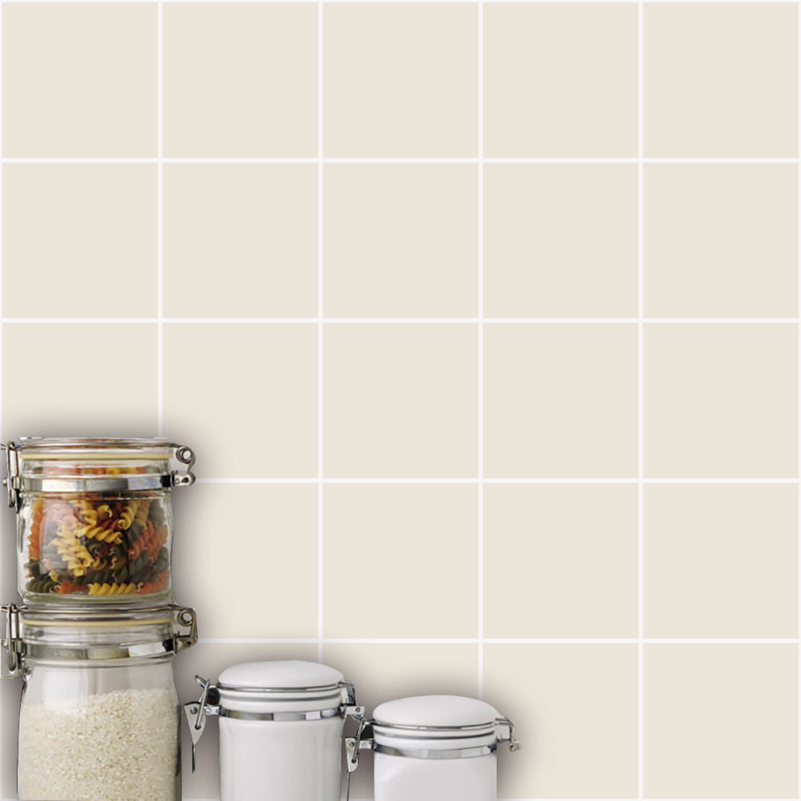 Kitchen Tile Stickers 15cm x 15cm Beige - Modern Style, PVC Material, Waterproof, Self-Adhesive Vinyl Home Decoration (10 Pieces)