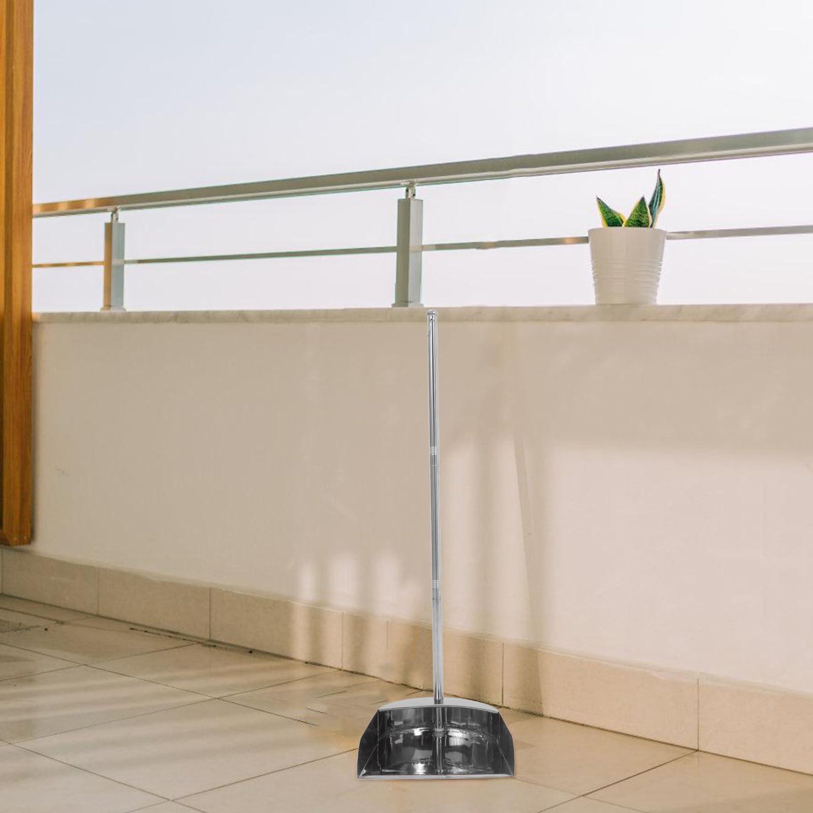 Veemoon Paletta Manico Lungo Ergonomico per Spazzatura in Acciaio Inossidabile Pratica e Resistente Design Comodo Argento la Pulizia della Casa