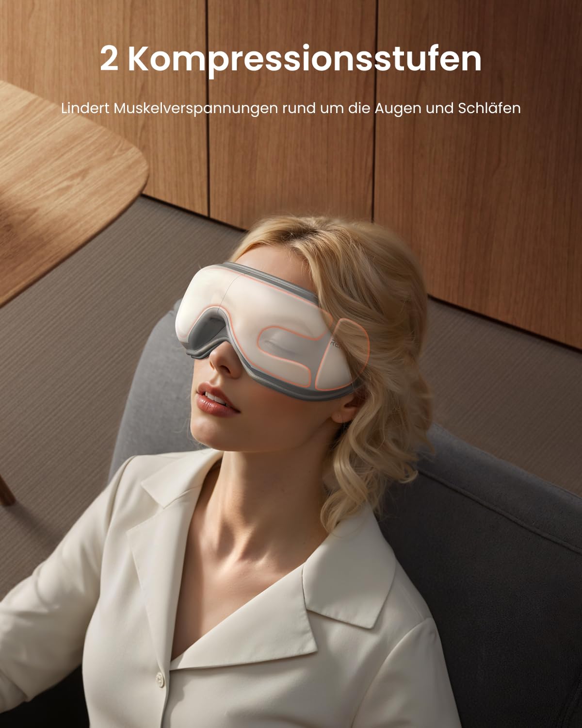 RENPHO Augenmassagegerät mit Wärmefunktion & Fernbedienung, Eyeris 1 Massagebrille gegen trockene Augen & Migräne, Bluetooth Musik, Faltbar, Ideales Wellness Geschenk