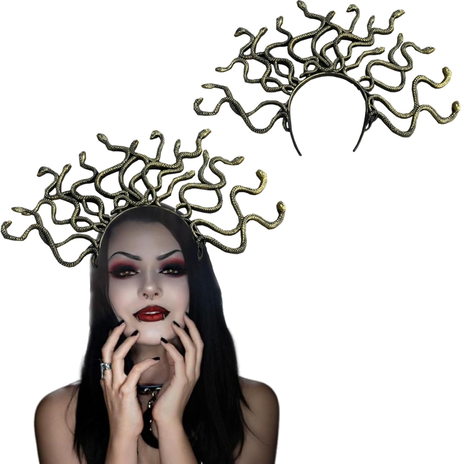 Halloween Snake Headbands Medusa Headpiece Cosplay Party Masquerade Costume Decoration Accessories for Women