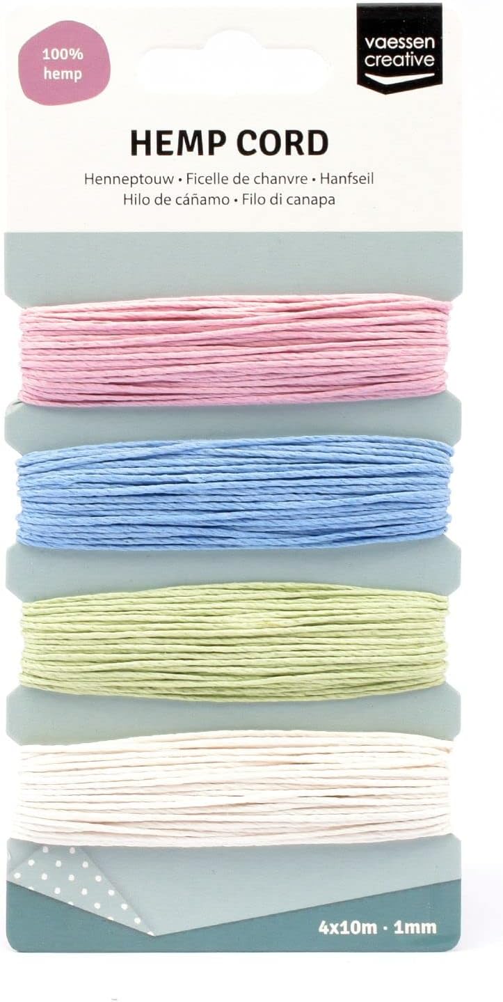 Vaessen クリエイティブスプリングアソートコード、麻、マルチカラー、 4 x 10 m