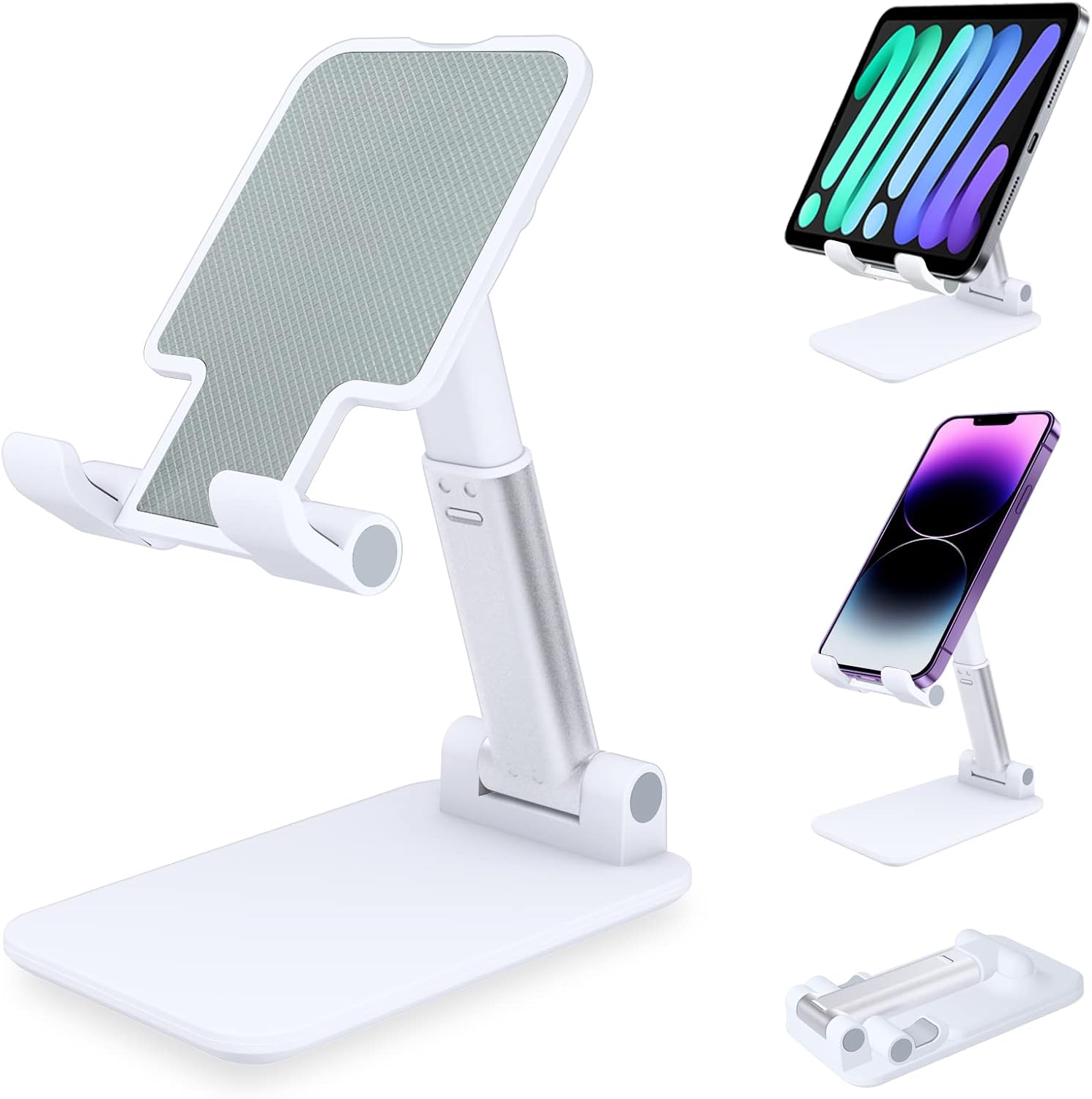 ZHIKE Soporte Móvil, Soporte para Teléfono de Escritorio Plegable Soporte para Teléfono Inteligente de Escritorio con Ajuste de múltiples ángulos Compatible con Todos los teléfonos móviles