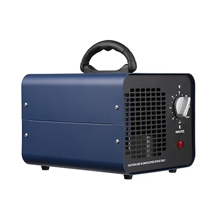 FABOBJECTS Commercial Ozone Generator with Timer Hold Function 10000mg/h Stainless Steel Ozonator Industrial Cleaning Machine Compact Air Cleaner Air Purifier 220V EU Plug