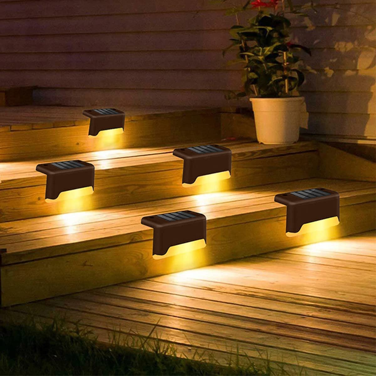 Solar Light Outdoor Waterproof Step Lights Deck Lighting for Steps Stairs Paths Garden Fences Pathway Outdoor-image-48