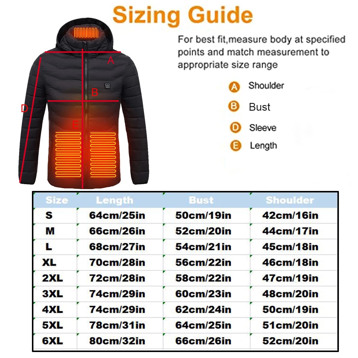 scosao Heated Jacket Rechargeable Heated Coat 8 Heat Zones for Women and Men with Detachable Hood Winter Outdoor Warm Jackets
