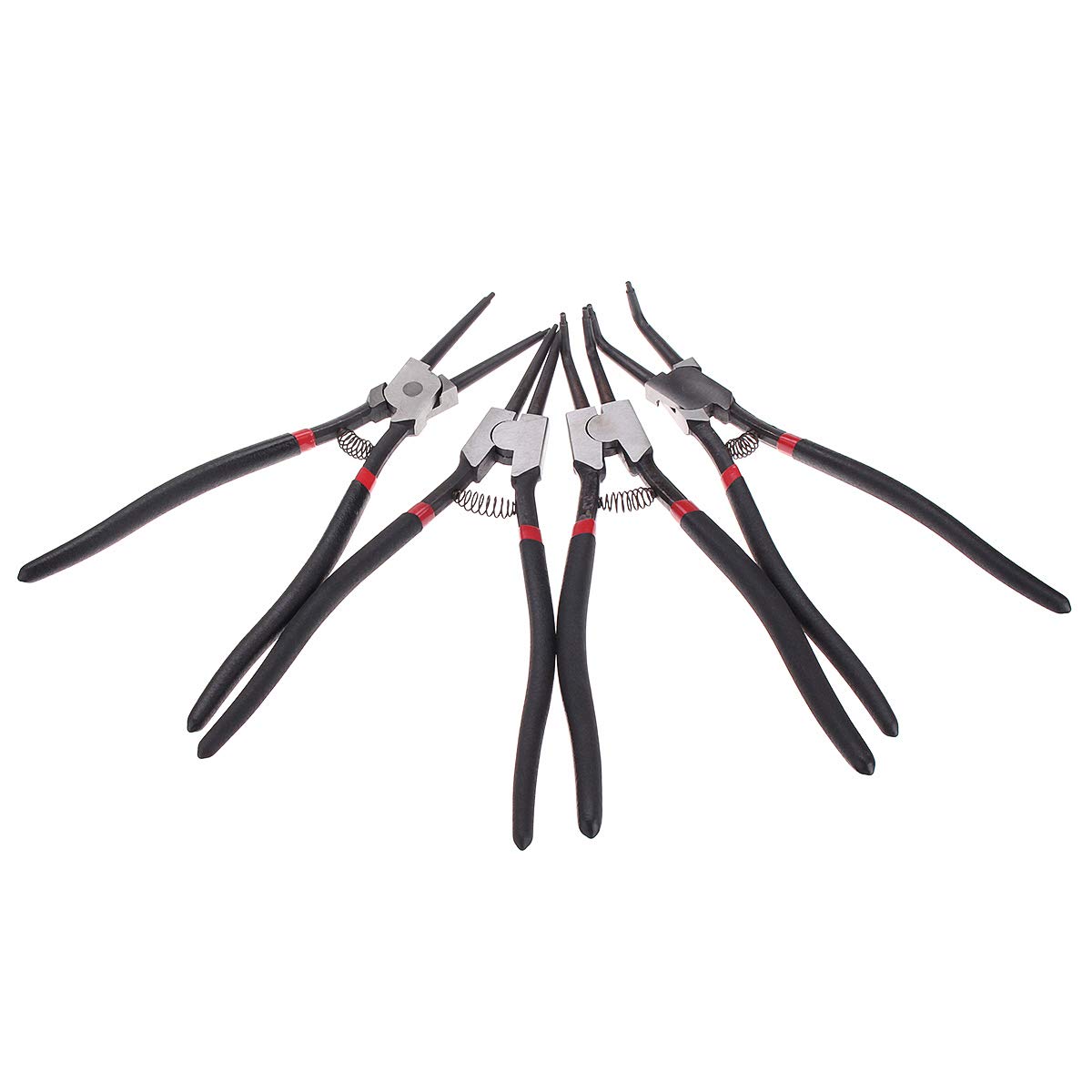 ChaRLes 4 Pezzi Portatile Anello Seeger Snap Pinza Set Interno Esterno Officina Garage Strumento