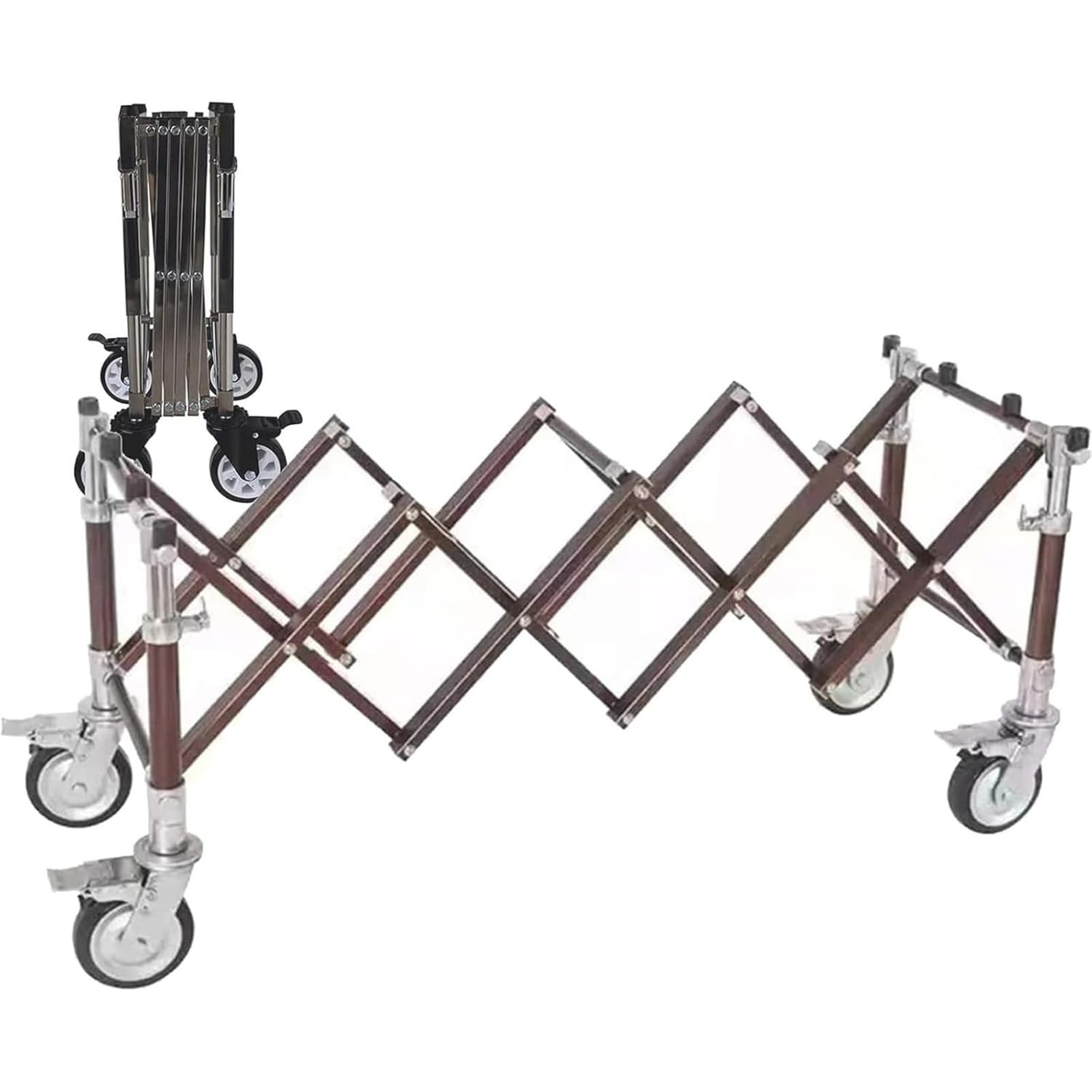 Carrello Pieghevole per Bare, Barella Retrattile, Barella A Spinta, Carrello per Barelle Funebri in Acciaio Inossidabile,B