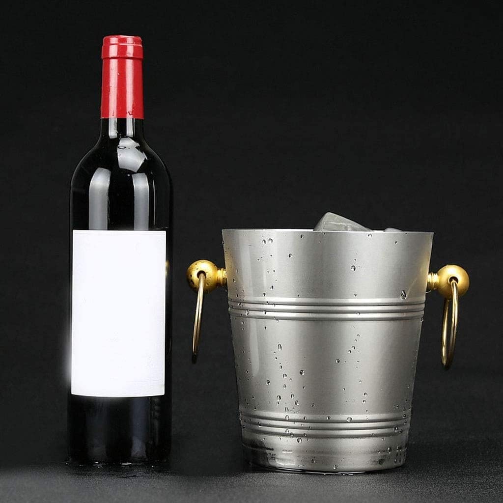Cubitera Botella Vino Cubo de Hielo de 2,2 l, contenedor de Hielo de Acero Inoxidable para Vino, champán, Cerveza, Fiesta, Bar, Herramientas, Restaurante, Cubo para Bebidas Familiar