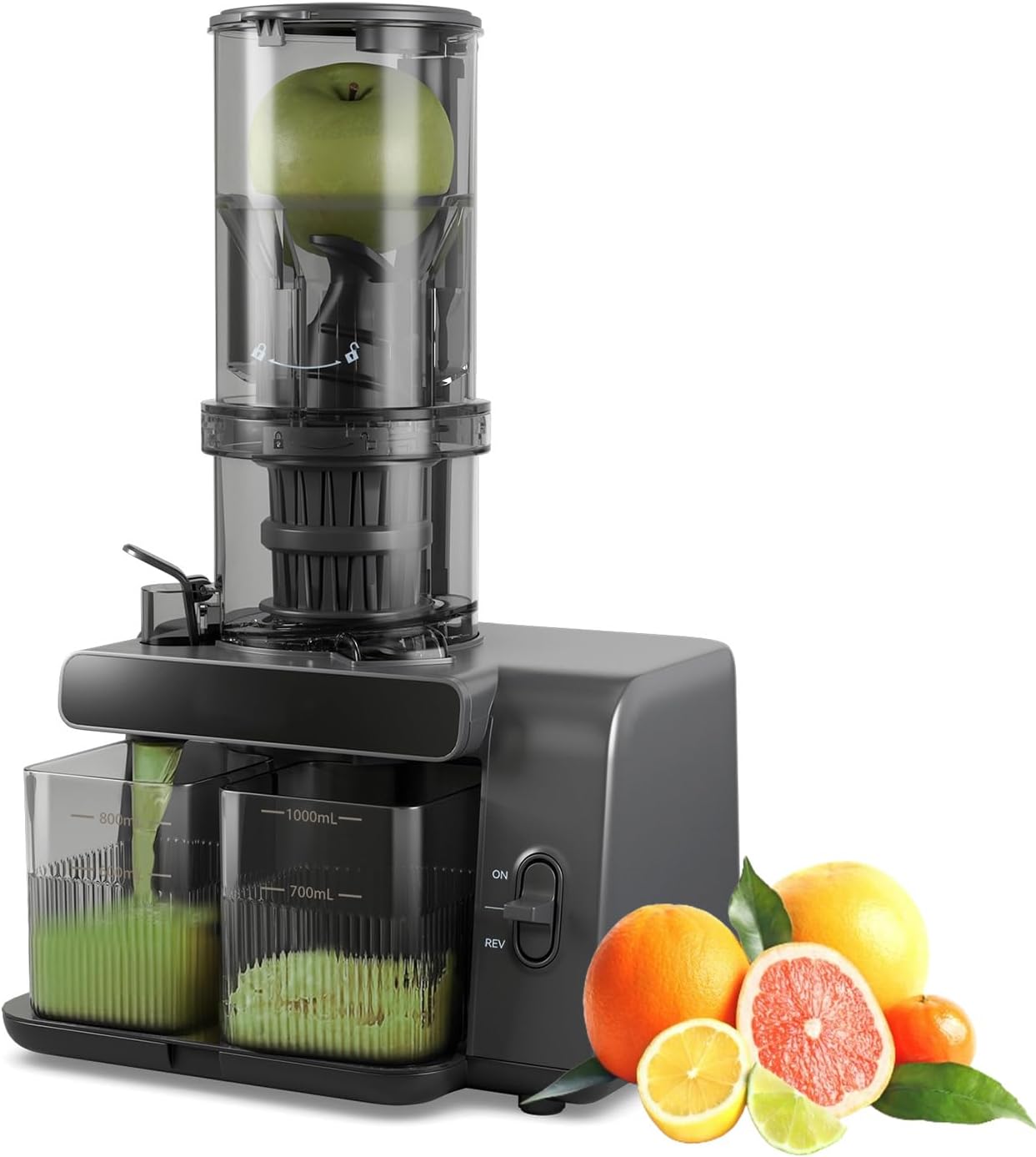 Extractor de Jugos Prensado en Frío Boca Ancha 5.3 Pulgadas 200W 120V