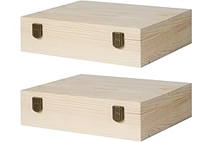 Unfinished Wood Memory Box with Lid (2-Pack)