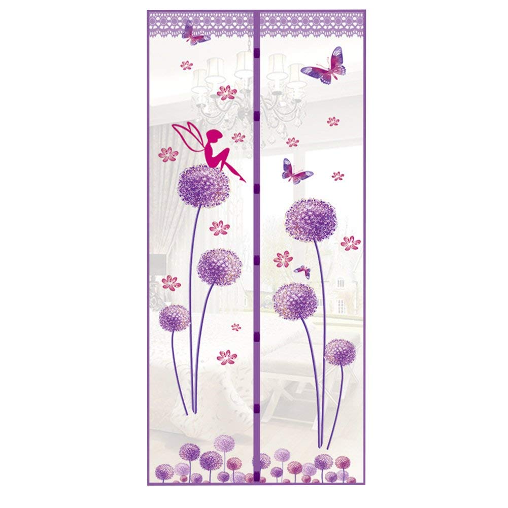 Uministyle Purple Magnetic Fly Insect Screen Door Screen Mesh Curtain Magnet Mosquito Net Curtains Keep Insects Out (90 * 210Cm, )