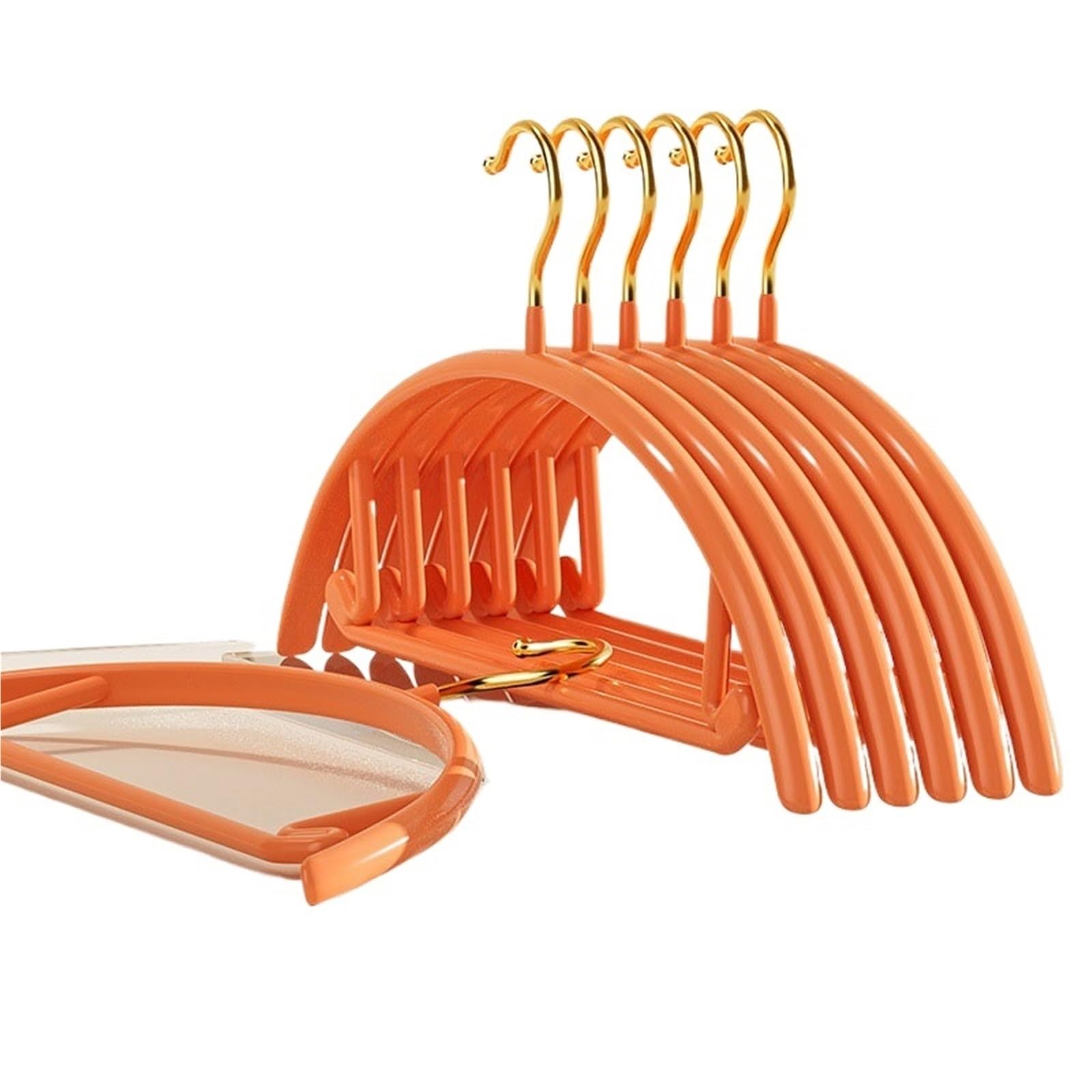 Hangers Anti-slip Hangers Household Non-marking, Strong Clothes Racks(Orange,5pcs)